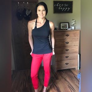 Red Everywhere Zipper Joggers, size xs (a sz down from a 4).